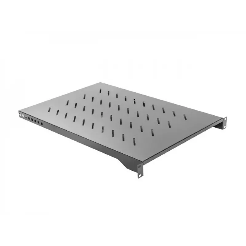 Rack shelf LANBERG AK-1010-B for 19 inch cabinets, 1U, 482.6×750×45 mm, max load 15 kg, black