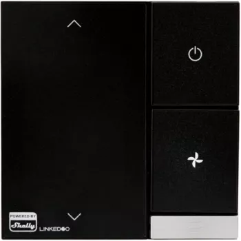 Smart HVAC thermostat Shelly LinkedGo Black — digital Wi‑Fi (802.11b/g/n), 87×87×35 mm