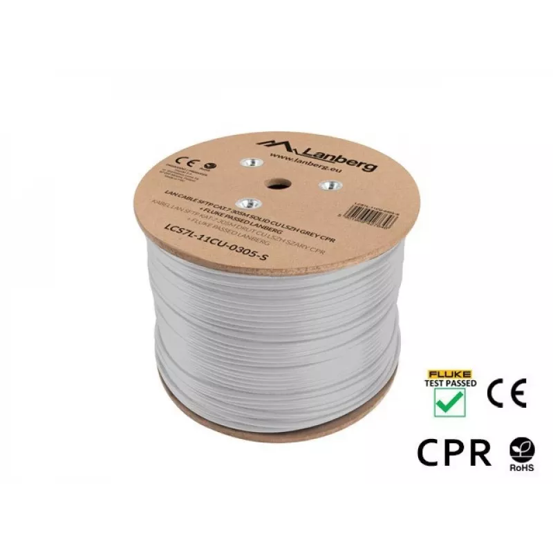Networking cable Lanberg LCS7L-11CU-0305-S RJ45 Cat7 305 m White