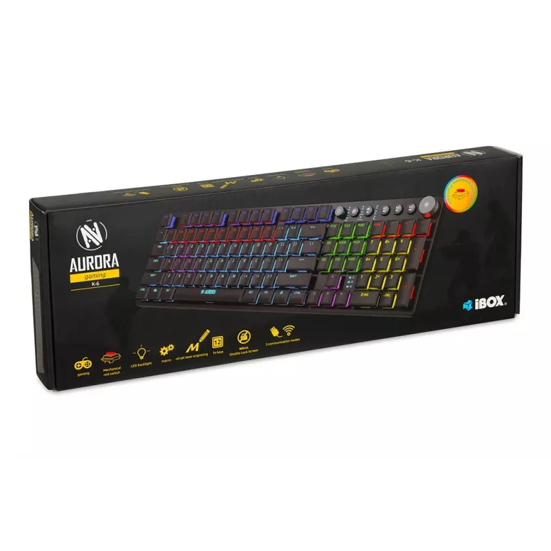 iBox Aurora K-5 keyboard USB QWERTY Silver