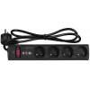 Surge protector strip EATON Power Strip 4 FR — 4 Type E outlets, 1 m cable, 10 A, 2500 W, LED indicators