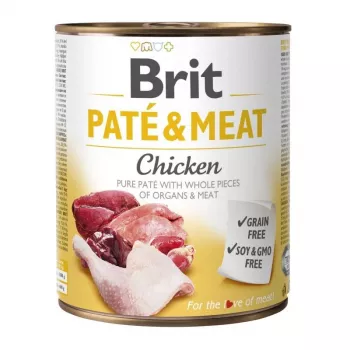 BRIT Paté & Meat with chicken - wet dog food - 800g