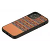 Phone case man and wood for iPhone 12 mini — brown check with black trim