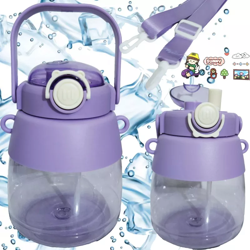 Extralink School Preschool Water Bottle with Straw and Lanyard for Kids 1L