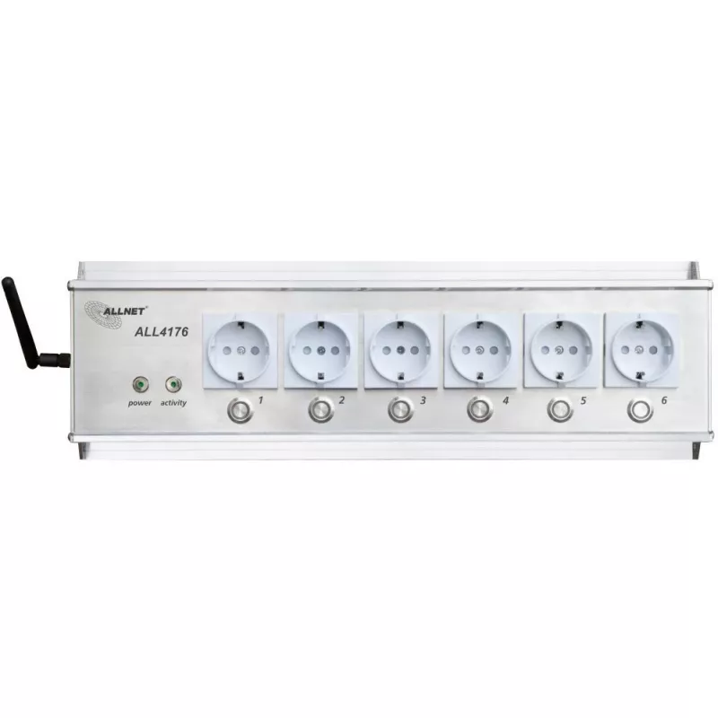 Power strip ALLNET ALL4176 6-socket with power meter for desktop and 19 inch rack