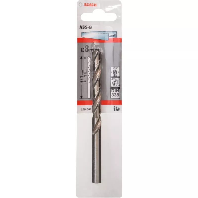 Twist drill bit Bosch Metal HSS-G DIN 338 8 mm