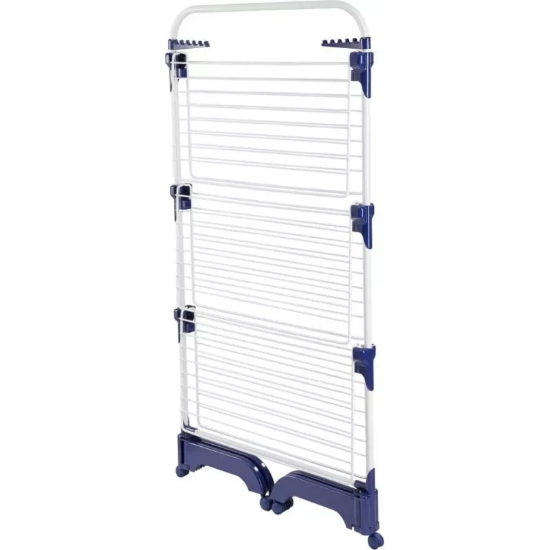 Clothes horse Leifheit Pegasus 1081529, foldable metal/plastic dryer, drying space 42 m, wheels, hanger brackets, 76.5×700×1450 mm