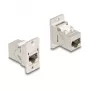 DeLOCK Panel Mount RJ45 Keystone Module coupler jack to jack Cat.6A metal conical