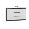 Chest of Drawers 2 Doors 3 Drawers top e shop M-MP-K-MAL-2D3S-ANTBIA — Anthracite frame, White doors, 1200×750×400 mm