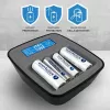 Battery charger everActive NC1000MV2 — Ni‑MH 4‑slot USB‑C charger, 4 cells, 5V, black, 110×99×38 mm