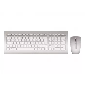 CHERRY DW 8000 keyboard Mouse included Office RF Wireless QWERTZ German Silver, White