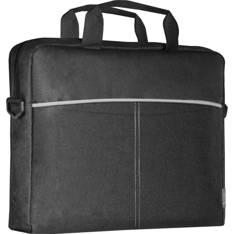 Laptop bag DEFENDER Lite 39.6 cm (15.6 inch) Black/Grey, polyester, zipper, handle, removable shoulder strap