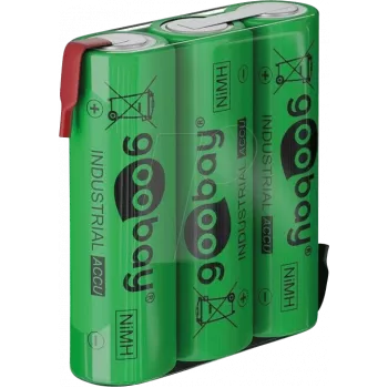 Goobay 3x AA (Mignon) - 2100 mAh, Green - Solder Tag (Z), Nickel-Metal Hydride Battery (NiMH), 3,6 V (55652)