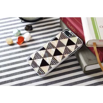 Protective phone case iKins for Apple iPhone 8/7 — pyramid white design