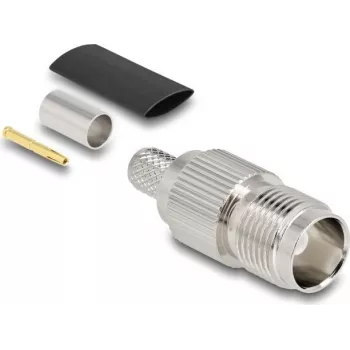 Coaxial crimp connector DELOCK TNC female for RG-59 with heat-shrink sleeve