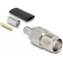Coaxial crimp connector DELOCK TNC female for RG-59 with heat-shrink sleeve