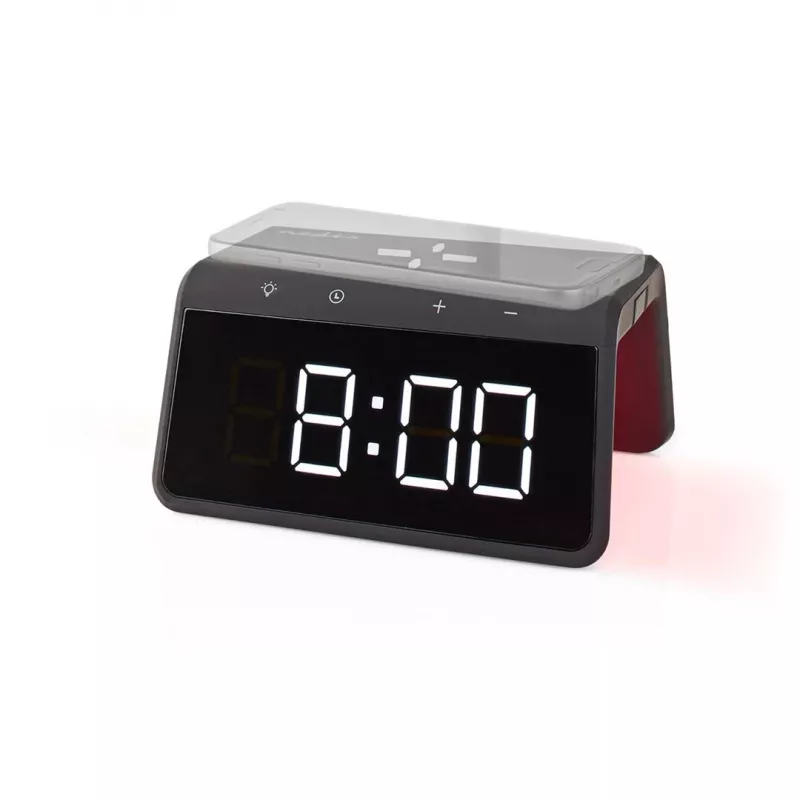 WCACQ30BK, Digital alarm clock, rectangular, black, acrylonitrile-butadiene-styrene (ABS