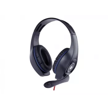Wired gaming headset GEMBIRD GHS-05-B, circumaural, 20–20000 Hz, 2 m cable, 250 g, black/blue