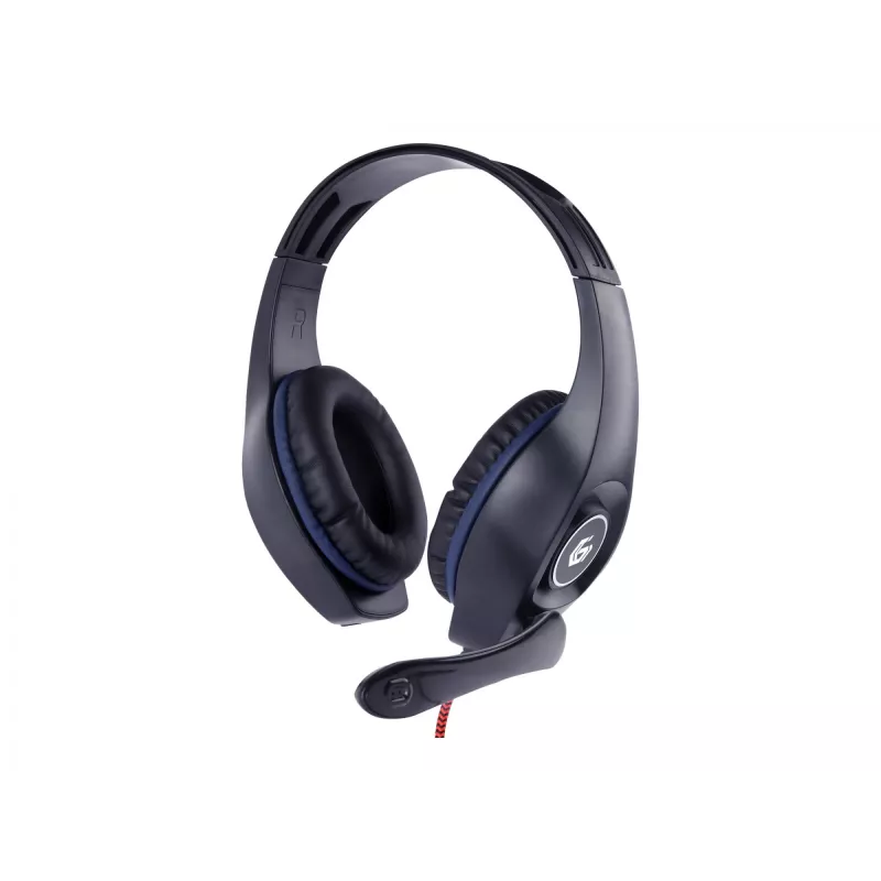 Wired gaming headset GEMBIRD GHS-05-B, circumaural, 20–20000 Hz, 2 m cable, 250 g, black/blue