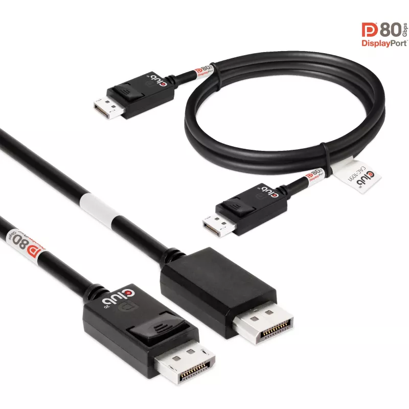 CLUB3D DisplayPort 2.1 Bi-Directional VESA DP80 Certified Cable 4K240Hz, 8K60Hz or 10K30Hz M/M 1.2m/3.94ft