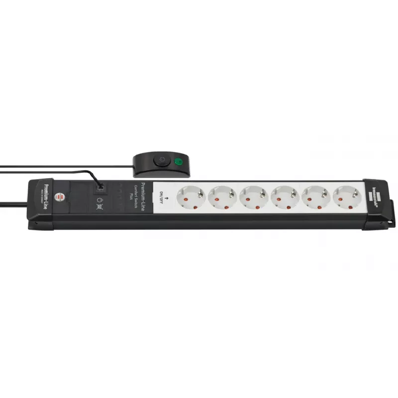 Power Extension Brennenstuhl Premium-Line 3m 6 AC Outlets Indoor Black Grey
