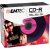 EMTEC Vinyl Look - 10 x CD-R - 700 MB (80 Min) 52x - Blue, Yellow, lilac, Green, pink - Slim Jewel Case