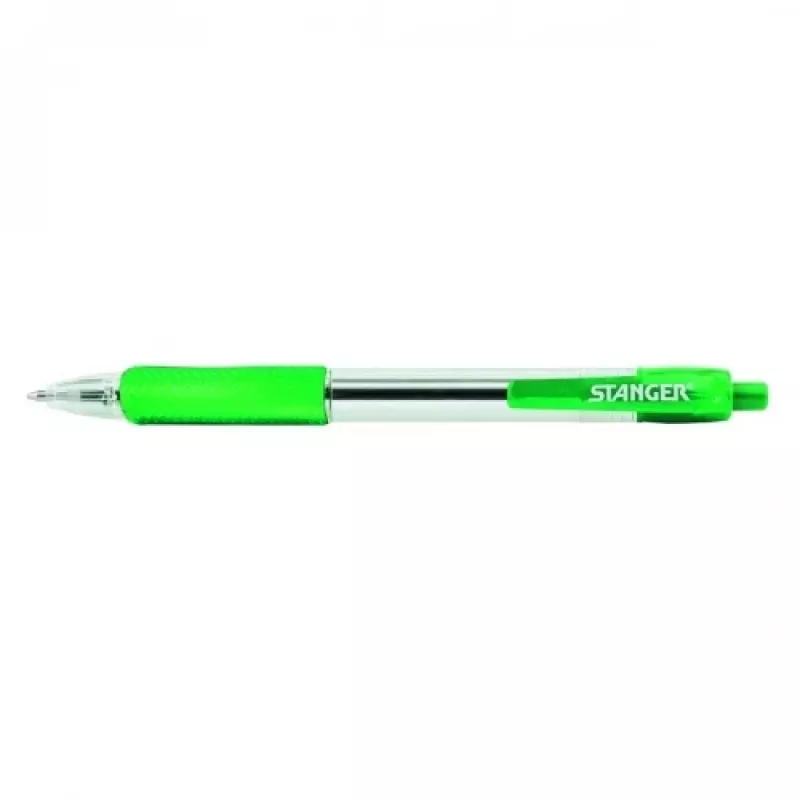 STANGER Ball Point Pens 1.0 Softgrip rertactable, green, 1 pcs. 18000300041