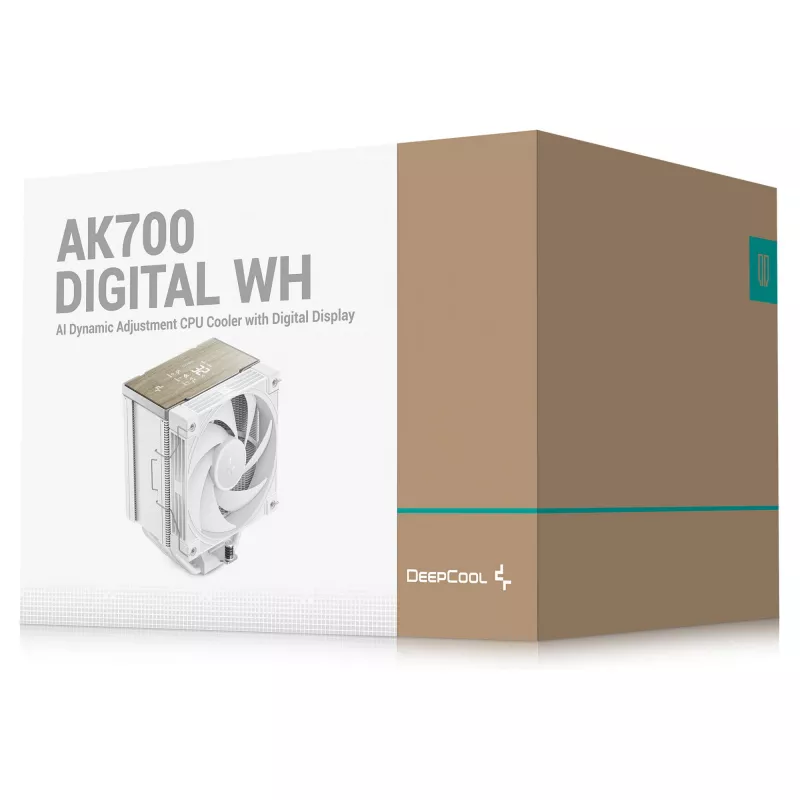 Air cooler DeepCool AK700 Digital WH, 120 mm fan, supports AM5/AM4/LGA 1700/1200/1155/1151/1150, white