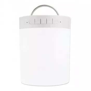Manhattan Sound Science Bluetooth Speaker, 5 hour Playback time, Range 10m, microSD card reader (32GB), Aux 3.5mm connector, Output 3W, USB-A charging cable included, 1200mAH battery, Bluetooth v5, Built-in hanger, White, 3 Year Warranty
