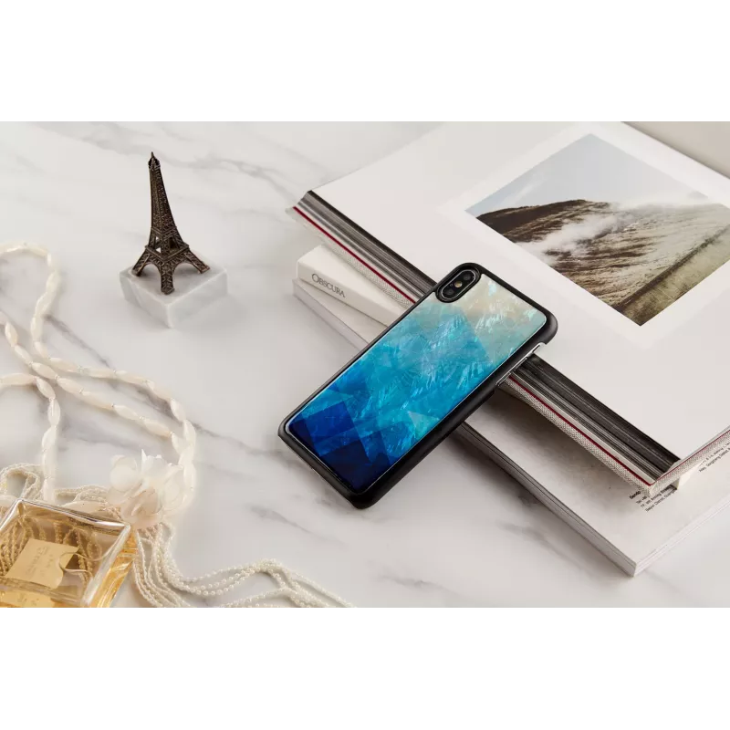 Phone case iKins for iPhone XS Max — blue lake black finish