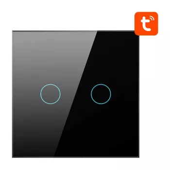 Smart light switch Avatto ZTS02-EU-B2 ZigBee 2-way Black, wall-mounted, EU model