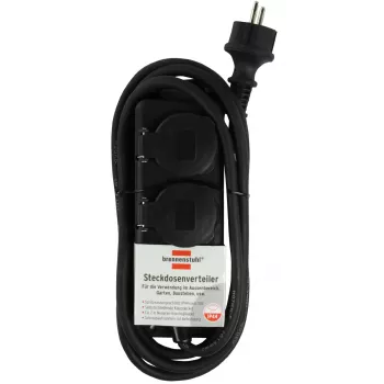 Brennenstuhl Extension socket IP44 2-way black 2,0mH07RN-F 3G1,5 - Extension Cord - AC 230 V - output connectors: 2 - 2 m (1159930)