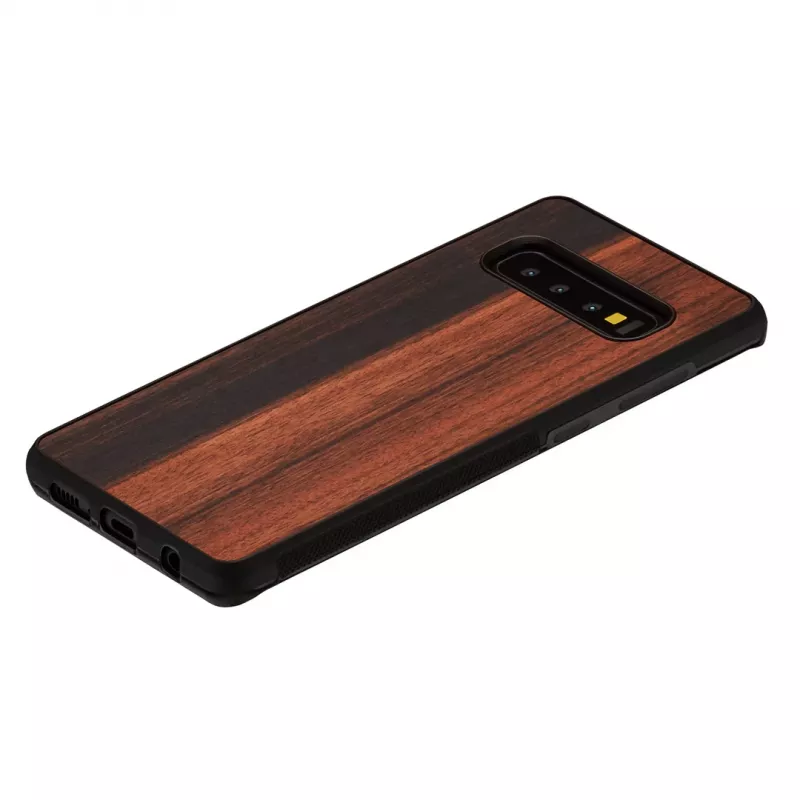 Smartphone case man and wood for Samsung Galaxy S10 — ebony black, protective wooden back and bumper