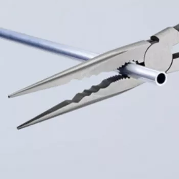 KNIPEX Long Reach Needle Nose Pliers with transverse profiles