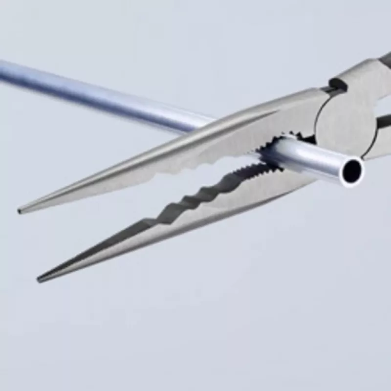 KNIPEX Long Reach Needle Nose Pliers with transverse profiles