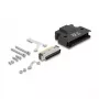 DELOCK MDR male 50‑pin solder connector with housing, black, 41.1×50×12.7 mm