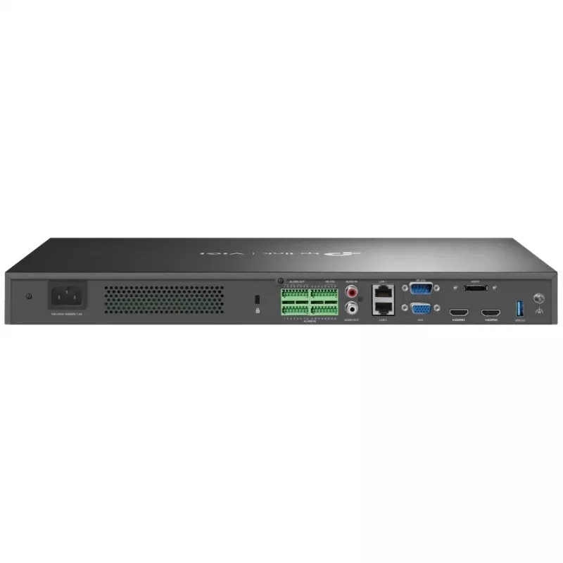 Network Video Recorder TP-Link VIGI 64 Channel NVR, 64ch input, 4K 3840×2160, 16-ch playback, SATA HDD, 64 TB max, 2×LAN, USB-A