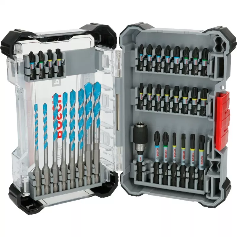 Impact drill and bit set Bosch PRO 35-piece 2608522518 — assorted drill and driver bits for metal, wood, masonry