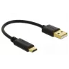DeLOCK USB Charging Cable Type-A to USB Type-C 15 cm Black