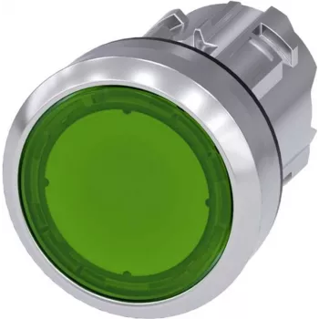 Siemens Drucktaster Betätiger flach, Frontring Metall, Hochglanz Grün SIRIUS ACT 3SU1051-0AB40-0AA0 1 St. (3SU1051-0AB40-0AA0)