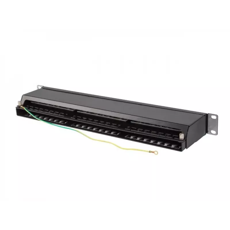 PATCH PANEL 48 PORT 1U 19 CAT6A FTP SHIELDED BLACK LANBERG