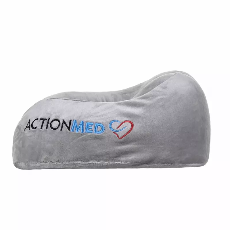 Orthopedic travel neck pillow ActionMed PO400AM, foam filler, grey — neck and nape support
