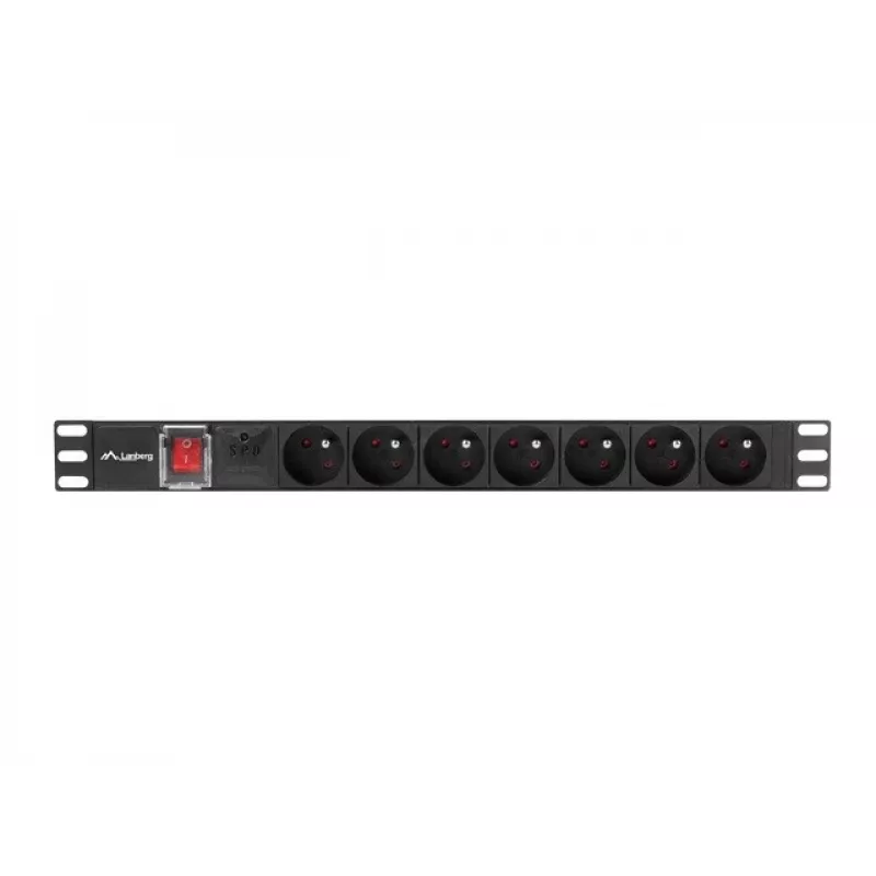 LANBERG PDU RACK POWER STRIP (1U,16A,7X 230V,2M)