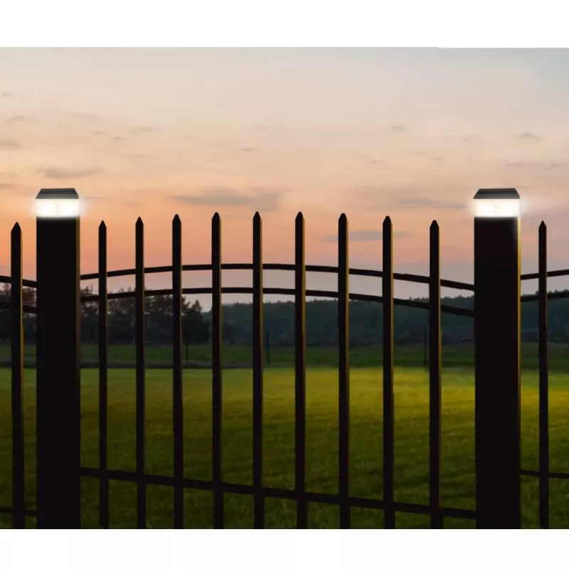 GB128 LED solar lamp fence post garden light, Black - Green Blue