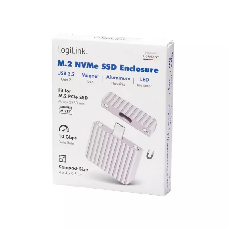 Very small USB3.2 Gen2x1 SSD enclosure USB-C NVM