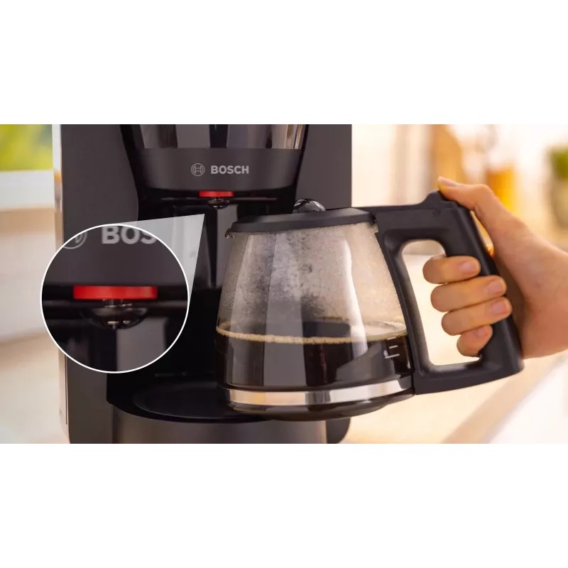 Drip coffee maker Bosch TKA2M113, 1.25 L water tank, 15 cups, black