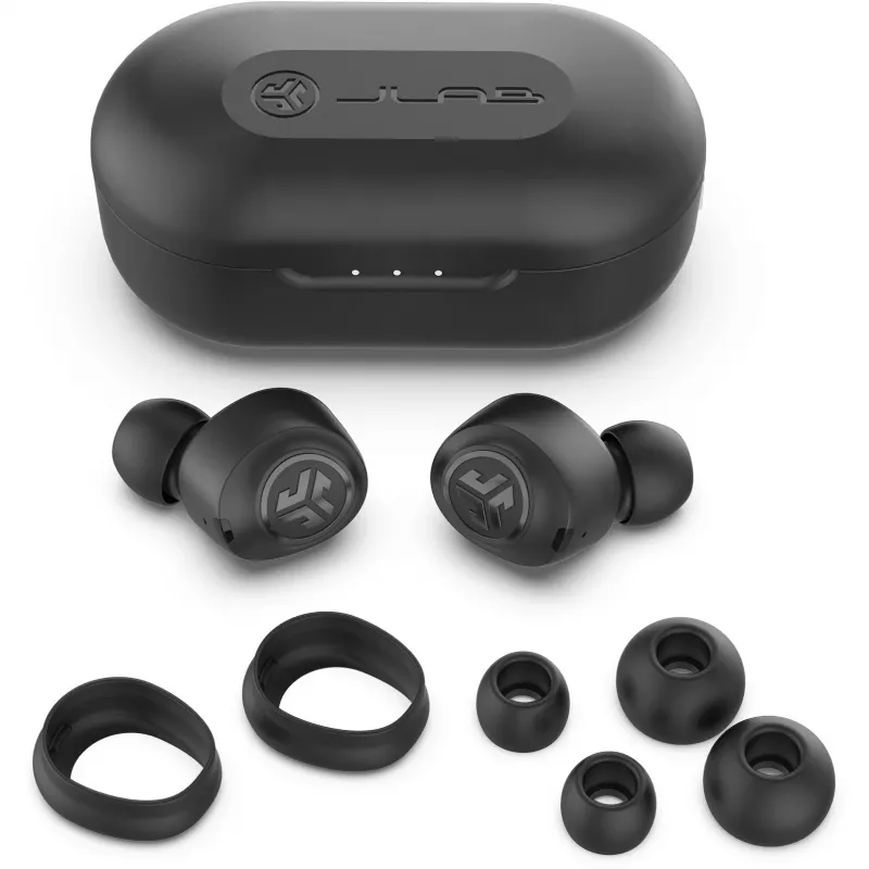 JLab JBuds Air True Headphones Wireless In-Ear USB Type-A Bluetooth Black (IEUEBJBUDSAIRRBLK82)