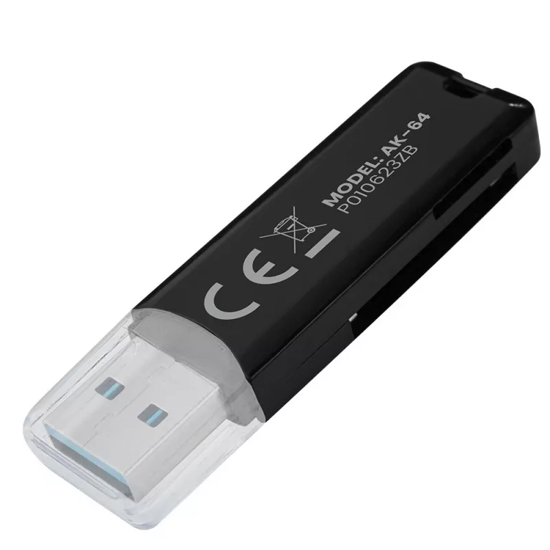 Card reader SAVIO AK-64 USB 3.2 Gen 1 Type-A output, MicroSD slot, 5000 Mbit/s, black