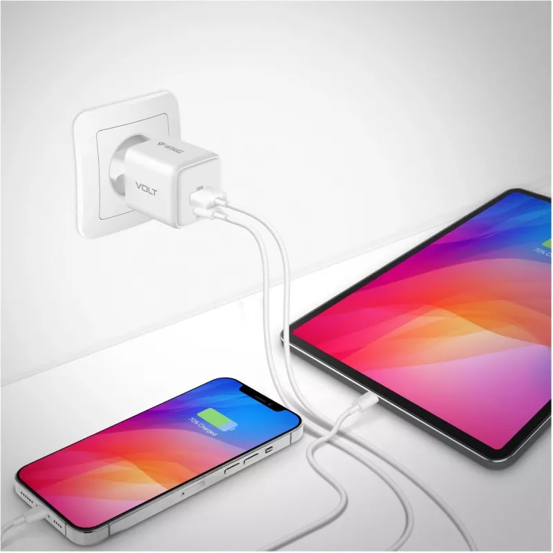 USB C/A mains charger YENKEE YAC G38 20W 3A Power Delivery (USB‑C and USB‑A)