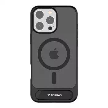 Protective Phone Case Torras Pstand Series for iPhone 16 Pro — black